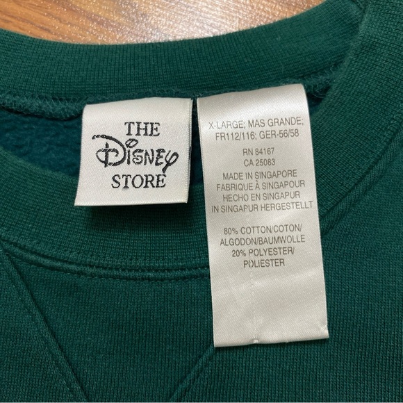 Vintage Disney Green Sweatshirt Size XL Embroidered Mickey Goofy Minnie Pluto - Picture 4 of 7